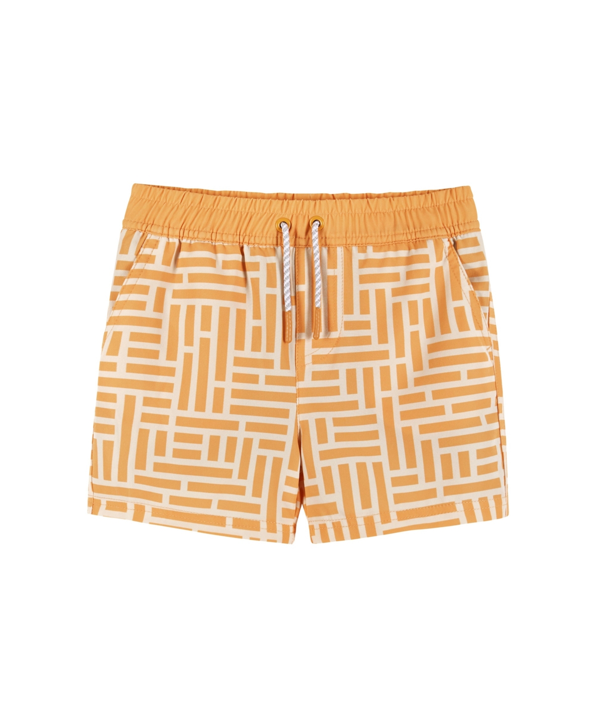 Child Boys Ombre Checker Boardshort w/Built-In Comfort Stretch Short Liner -Pastel Orange