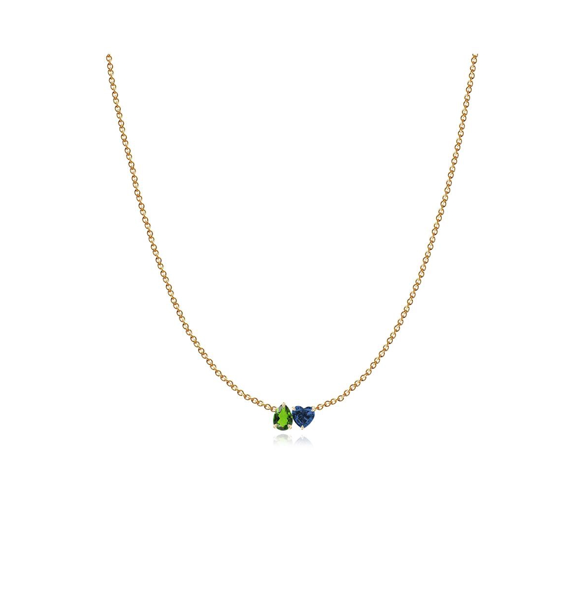 Aj by Alev Small Two Gemstone Necklace - Gold