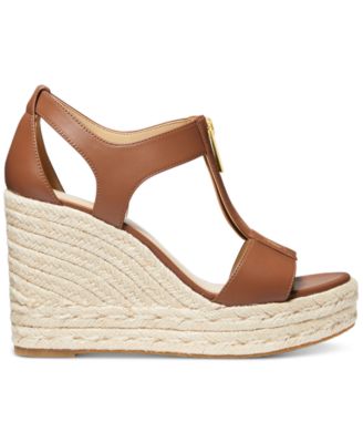 MICHAEL KORS BERKLEY ブラウンレザーサンダル Michael Kors Women's Berkley Mid Wedge Sandals - Macy's