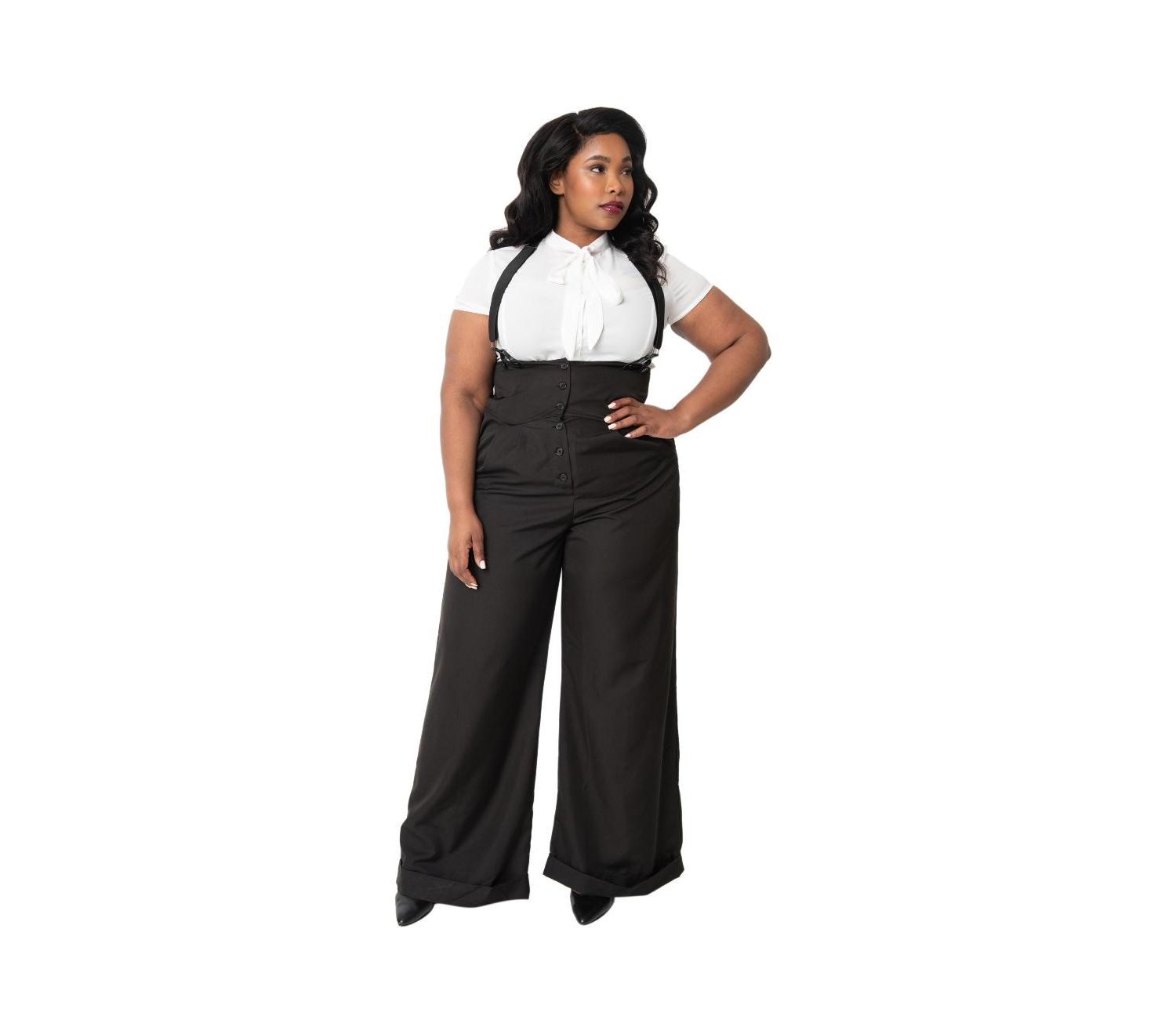 Plus Size Thelma High Waist Suspender Pants