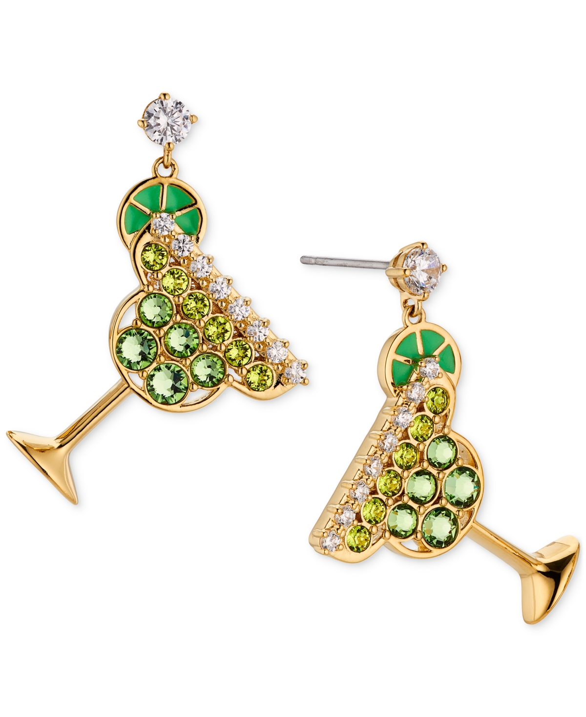 Shop Ajoa By Nadri 18k Gold-plated Pave & Color Crystal Margarita Drop Earrings
