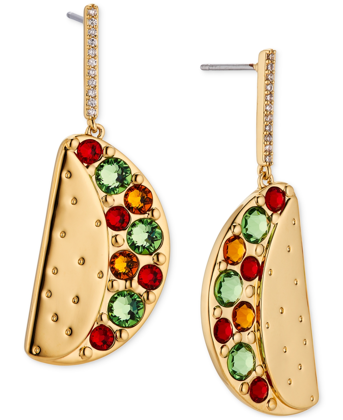 Shop Ajoa By Nadri 18k Gold-plated Pave & Multicolor Crystal Taco Drop Earrings
