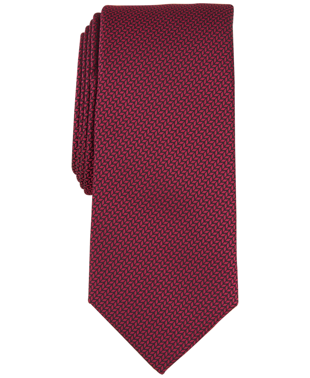 Alfani Men's Julian Textured Tie, Created For Macy's In Red