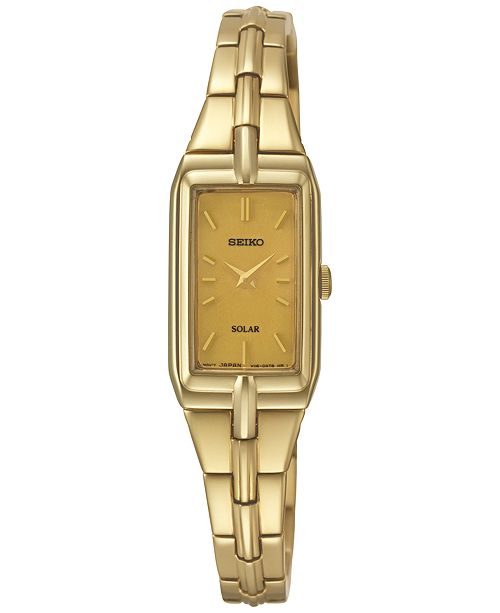 Seiko Women S Solar Gold Tone Stainless Steel Bracelet Watch 15mm Sup276 Reviews All Fine Jewelry Jewelry Watches Macy S