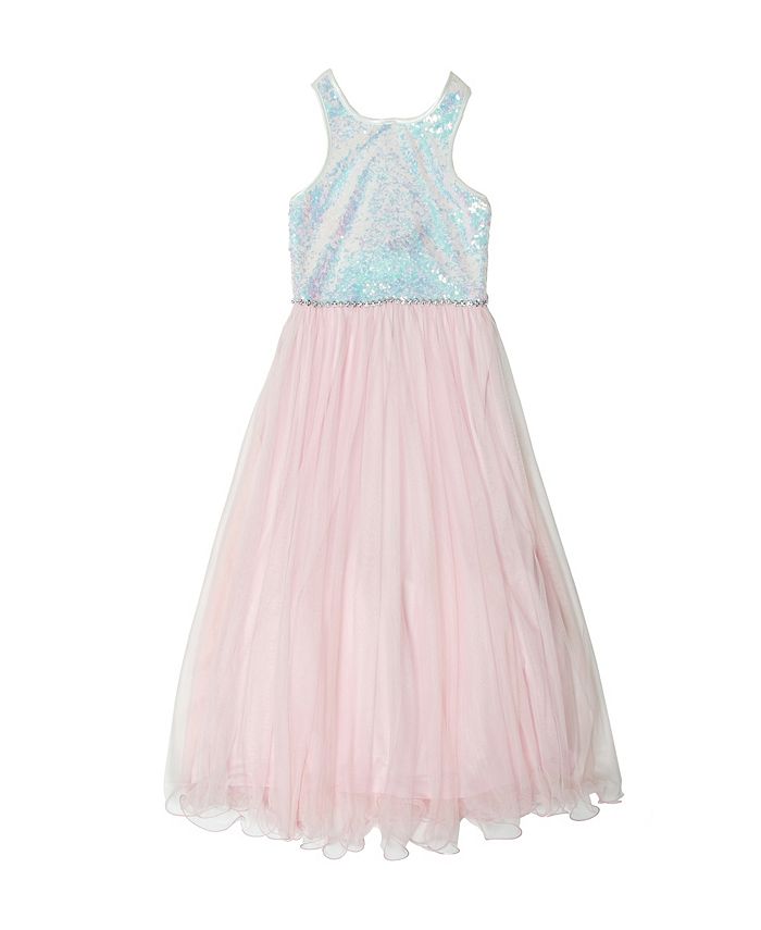 Trixxi Big Girls Sequin Back Bow Sleeveless Tulle Dress - Macy's