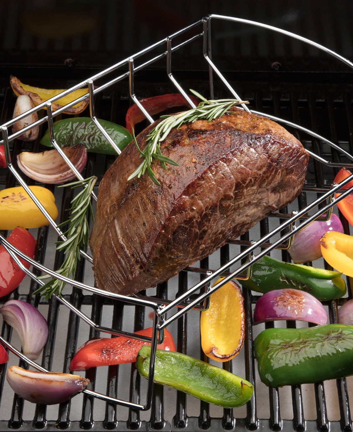 Cuisinart 4-in-1 Bbq Basket And Drumstick Rack In Silver
