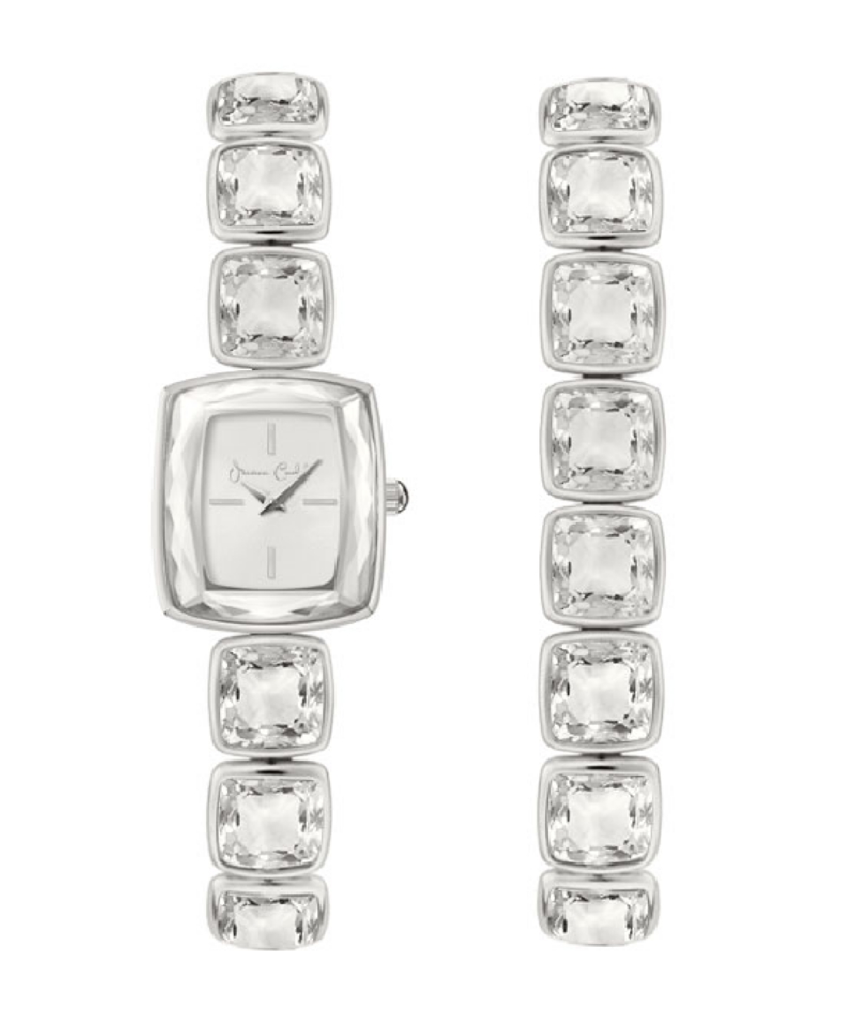 Jessica Carlyle Women's Quartz Silver-tone Alloy Watch 18mm Gift Set In Shiny Silver,light Silver Sunray