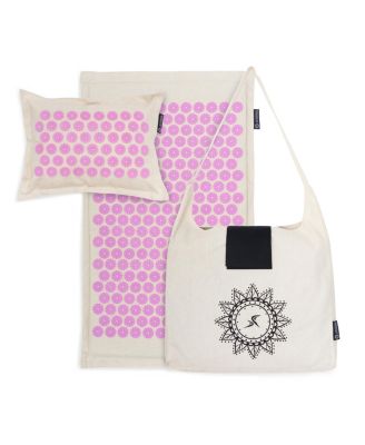 Ki Acupressure Mat, Pillow and Carrier Bag Set - Pink/Beige
