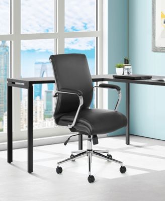 Office Star 41.25" Fabric, Chrome Mid Back Manager's Office Chair