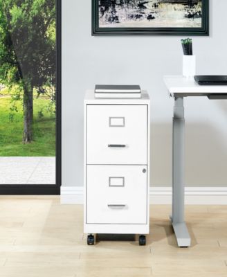 Office Star 26.75" 2 Drawer Mobile Locking Metal File Cabinet