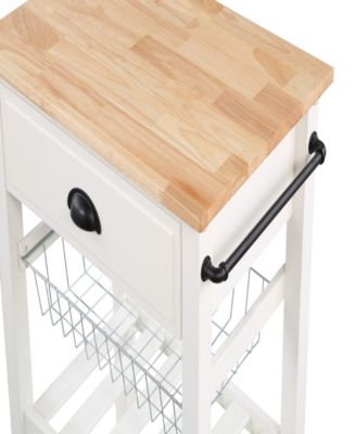 Office Star 33.75" Wood Hampton Kitchen Cart