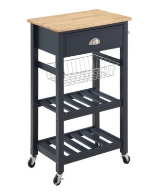 Office Star 33.75" Wood Hampton Kitchen Cart