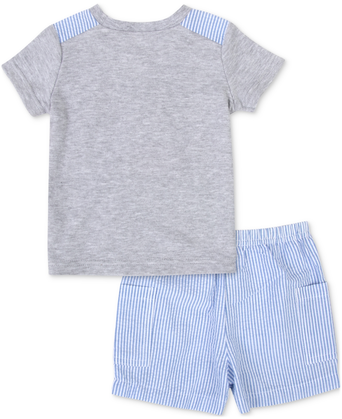 Shop Baby Essentials Baby Boys Sailboat T-shirt And Shorts, 2 Piece Set In Gray