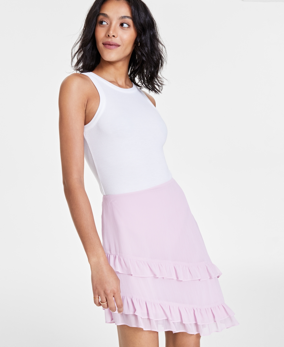 Women's Sleeveless Ribbed Bodysuit, Created for Macy's - Pink Fluorite