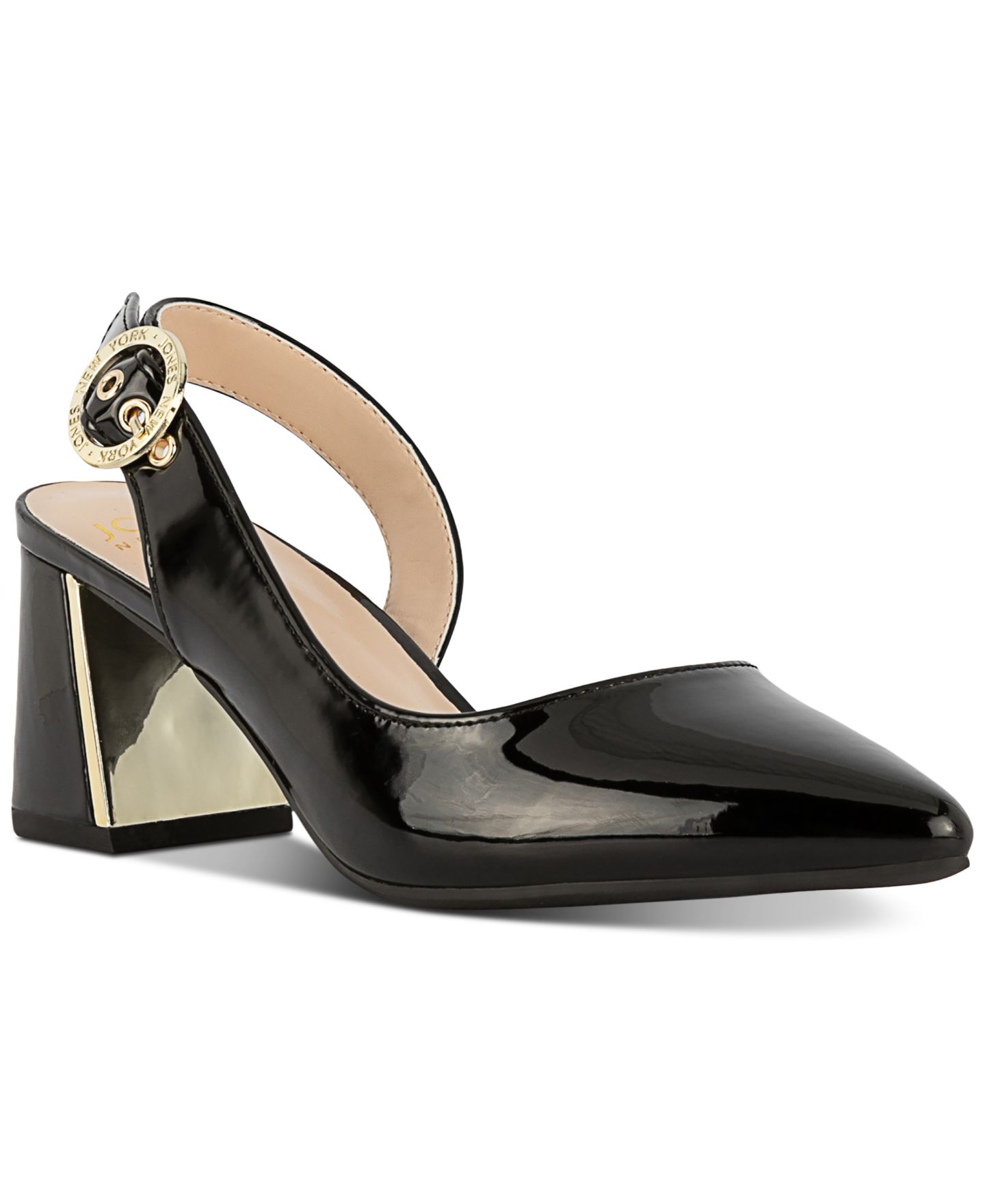 Женские туфли Jones New York Candree Pointed Toe Dress Pumps, цвет: Чёрный лаковый — фото 1