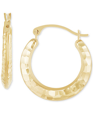 Macy's Hammered Hoop Earrings in 14k Gold - Macy's