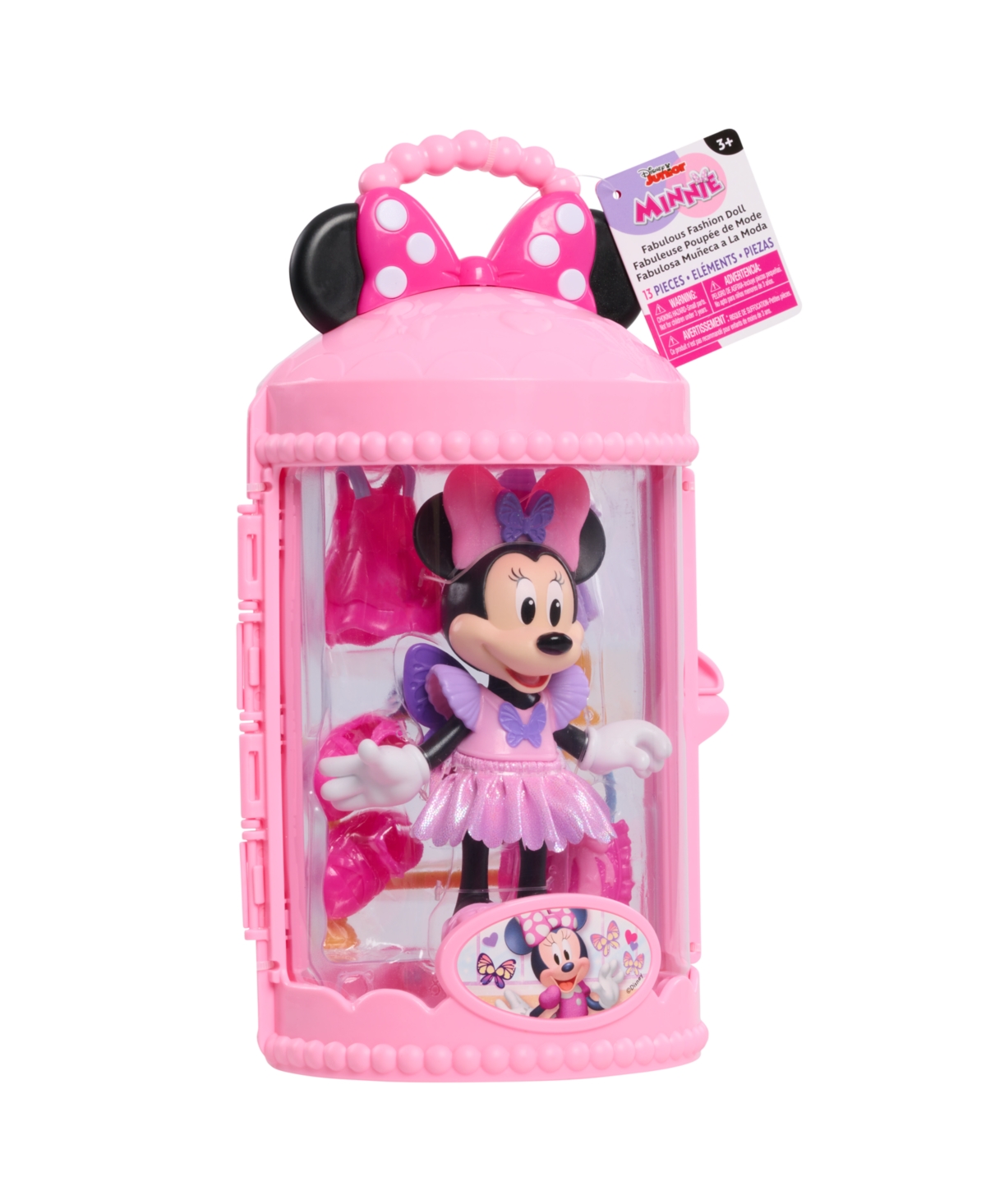 Minnie Mouse Disney Junior  Fabulous Fashion Ballerina Doll, 13-piece Doll And Accessories Set In Multi