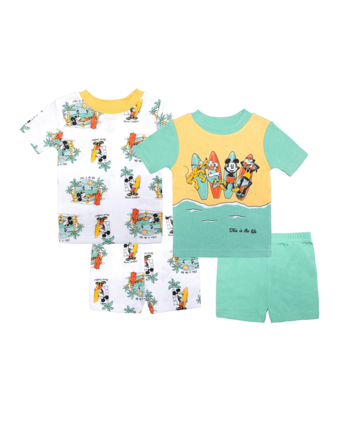 Mickey Mouse Kids' Toddler Boys Cotton 4 Piece Pajama Set In Assorted