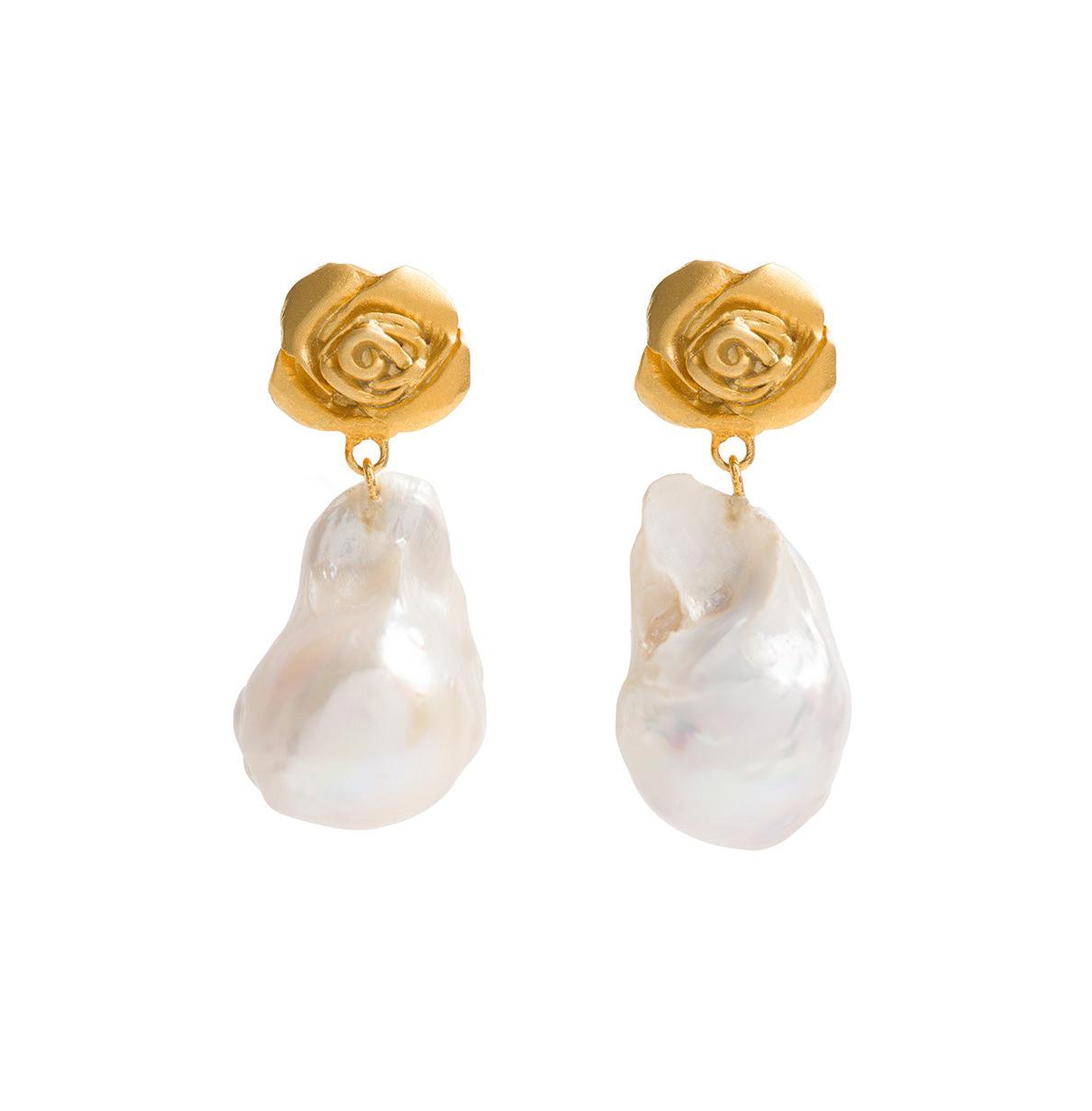 Rose Baroque Pearl Drops - Gold