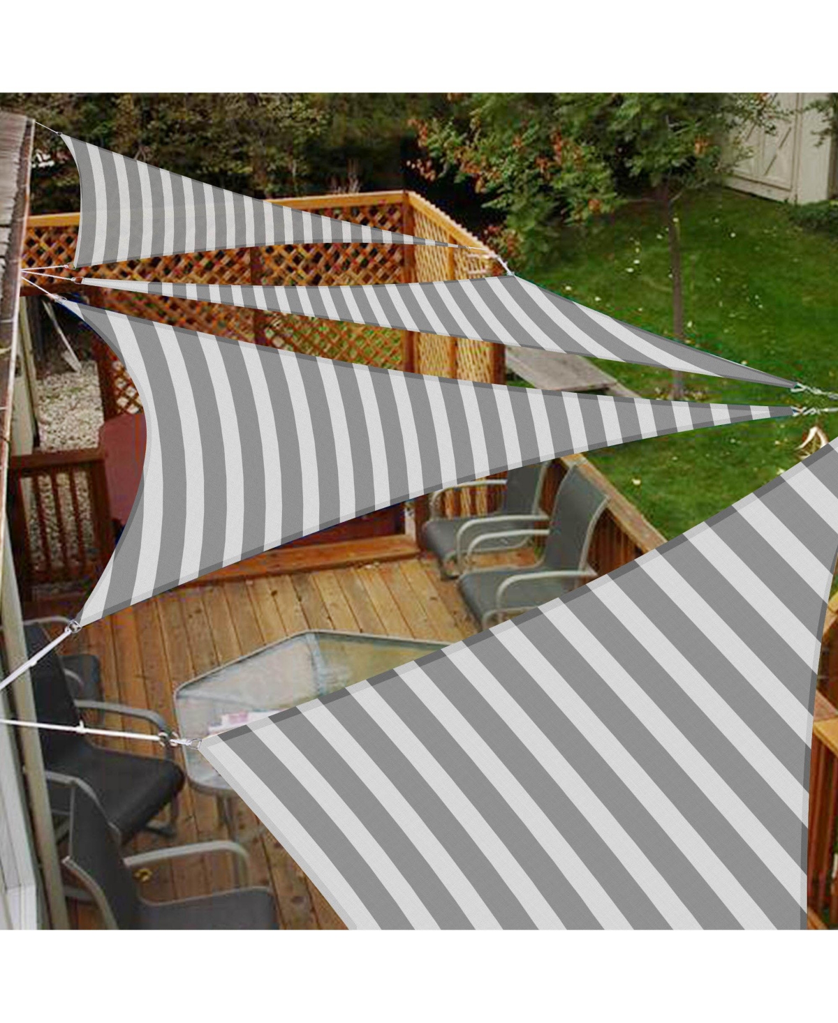 Yescom Pack 7 Ft 97% Uv Block Triangle Sun Shade Sail Heavy Duty Outdoor