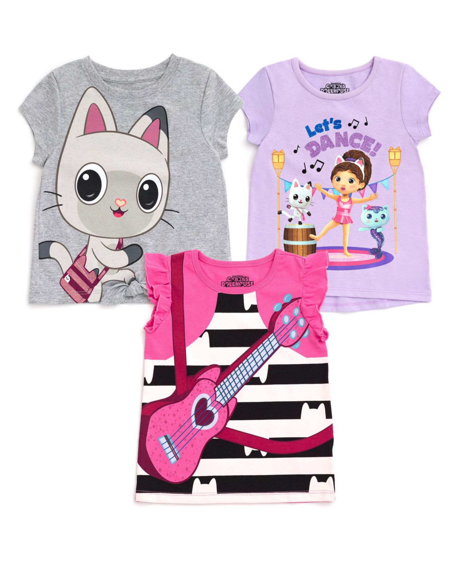 Toddler Girls Dreamworks Gabbys Dollhouse 3 Pack T-Shirts Toddler|Child