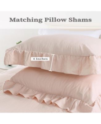 Soft Washed Microfiber Ruffle Duvet Cover Set, Twin