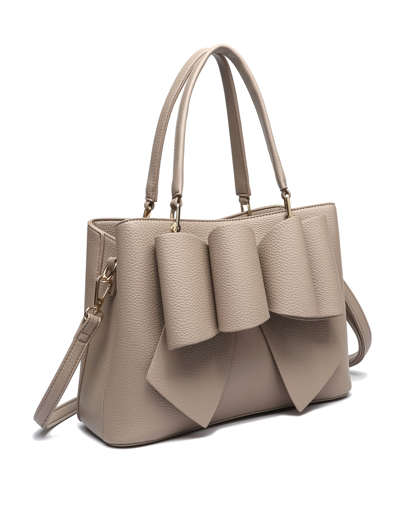 Женская сумка LIKE DREAMS Jenna Bow Small Satchel, цвет: Серо-коричневый — фото 3