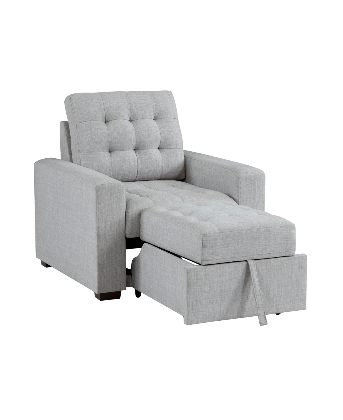 Shop Homelegance White Label Bonita 38" Chair With Pull-out Ottoman In Gray