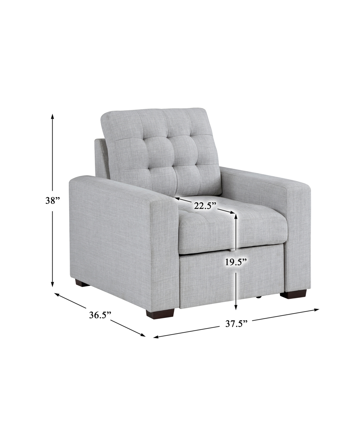 Shop Homelegance White Label Bonita 38" Chair With Pull-out Ottoman In Gray
