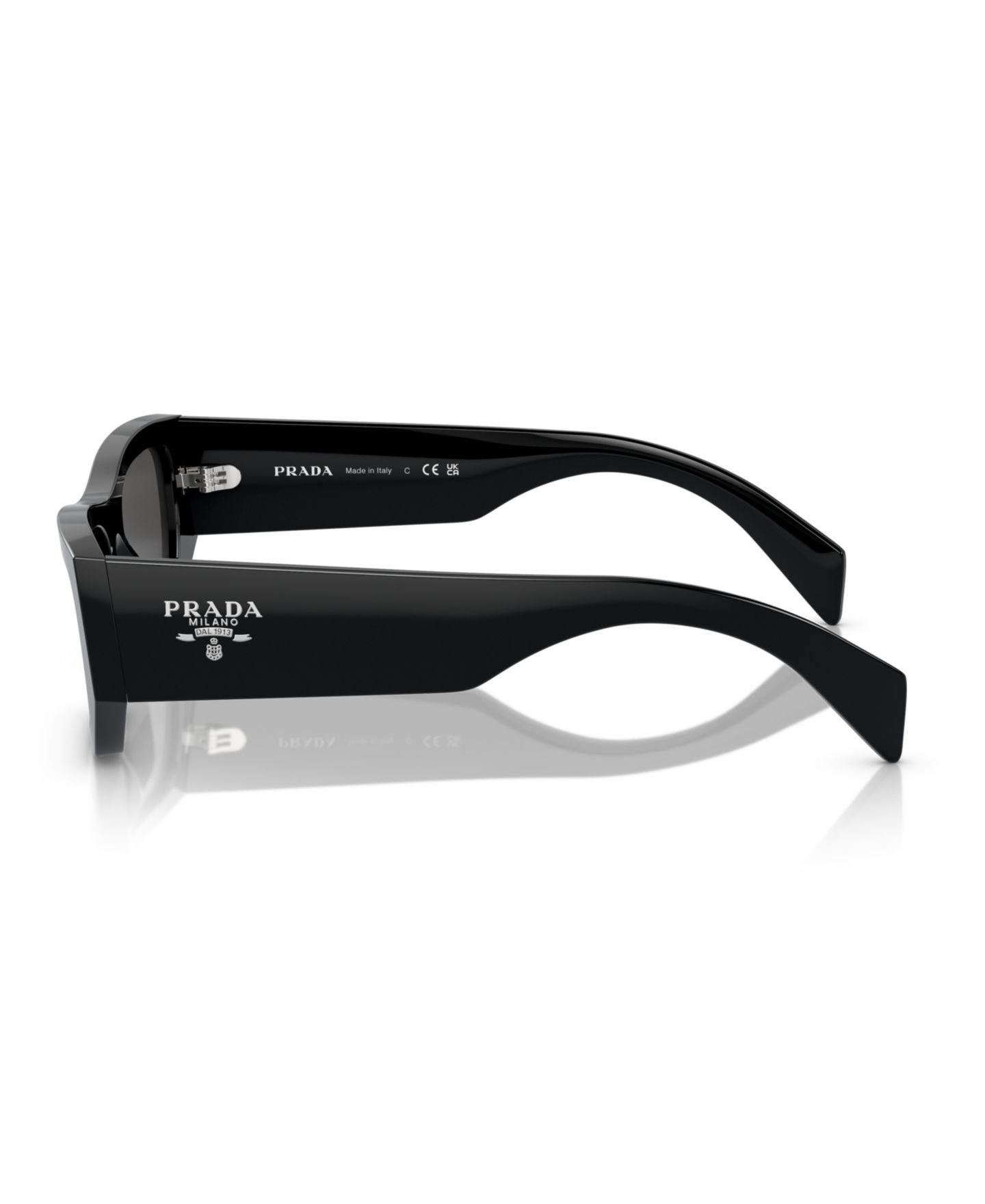 Солнцезащитные очки PRADA Rectangular Unisex Sunglasses, PR A01S, цвет: Чёрный — фото 3
