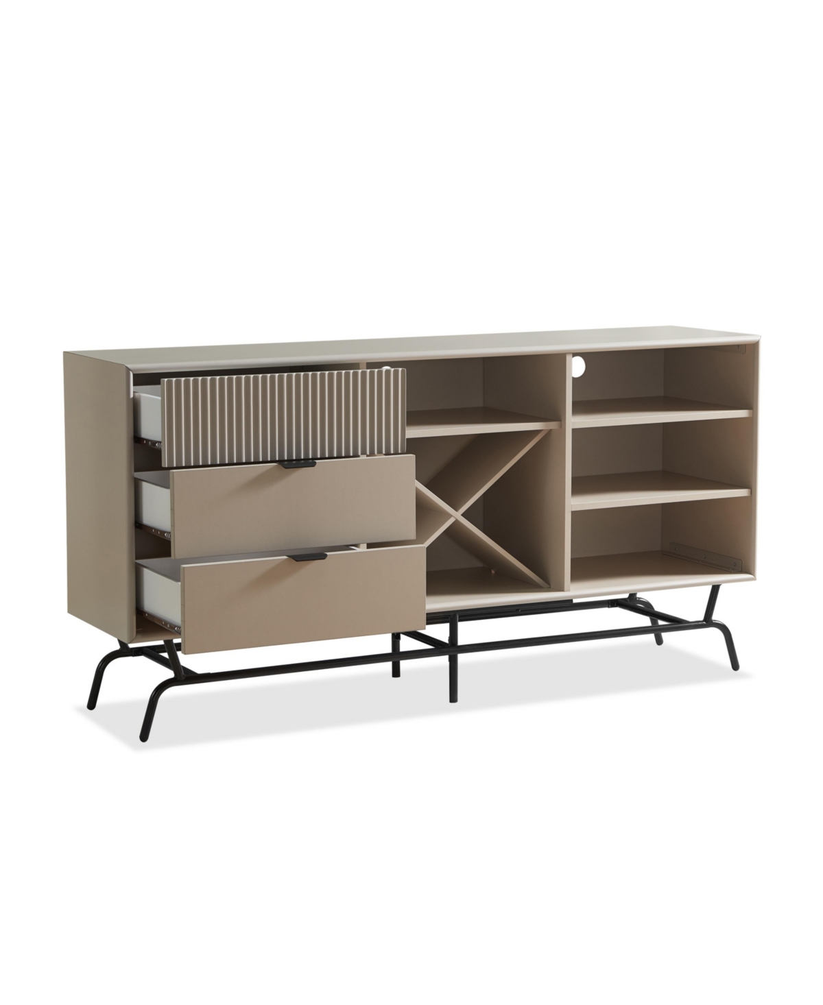 Furniture Of America 60" Mdf Sami Composite Wine Rack Buffet In Light Taupe