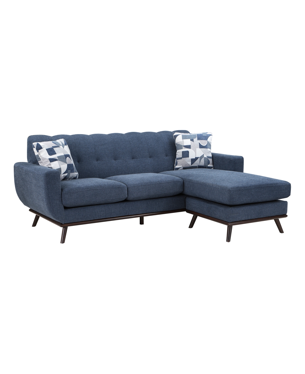 Homelegance White Label Andora Reversible 87" Sofa Chaise In Blue