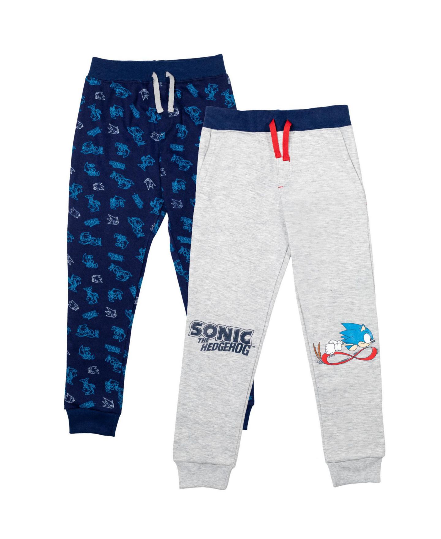 Детские брюки Sega Sonic The Hedgehog 2 Pack Boys Pants Blue/Grey Toddler Child, цвет: Синий / Серый — фото 1