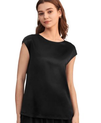 Women's Basic Cap Sleeves Silk Tee