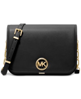 Black leather chain trimmed Michael Kors bag buy