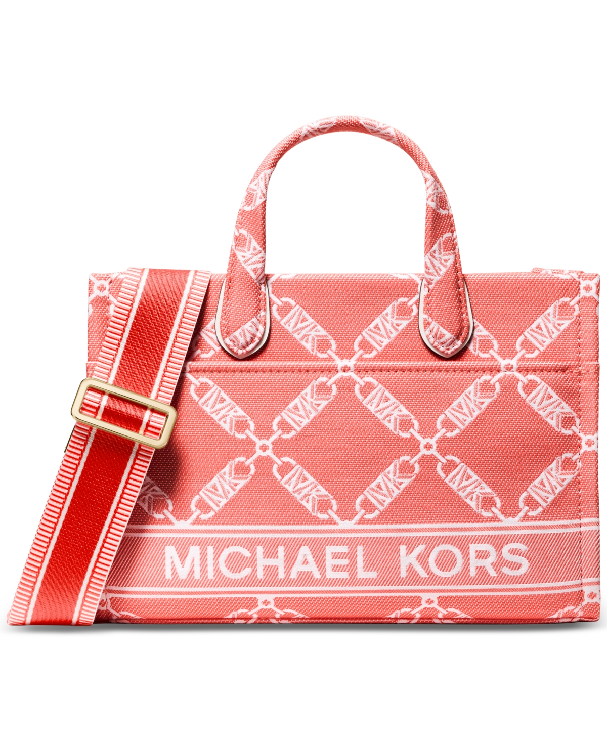Shop Michael Kors Michael  Empire Logo Gigi Small East West Messenger Bag In Spiced Coral