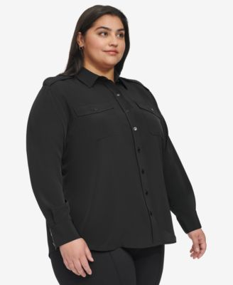 Women's Plus Size Utility Shirt, First&commat;Macy’s
