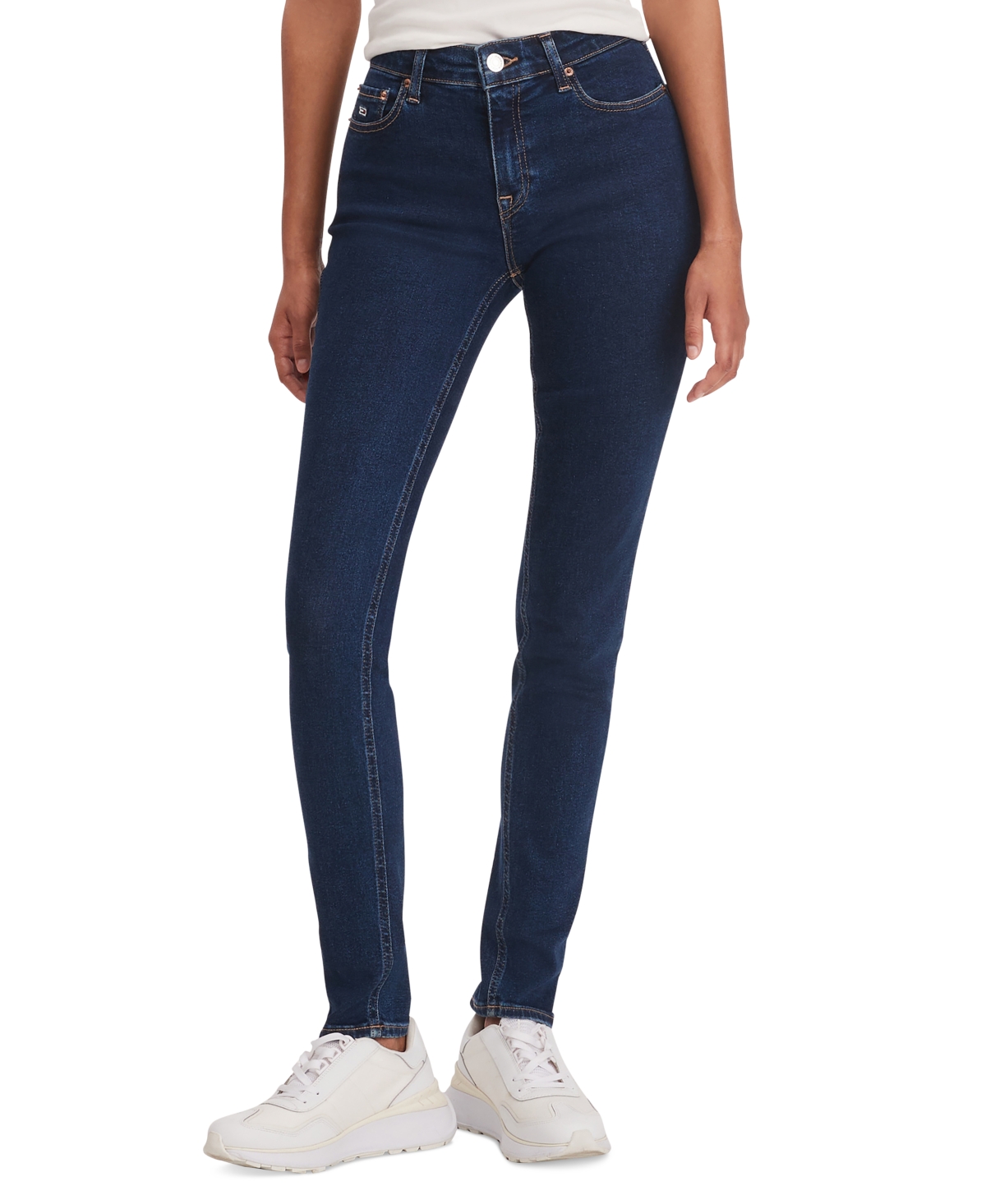 Tommy Jeans Women's Nora Mid Rise Skinny-leg Jeans In New Niceville Mid Blue Stretch