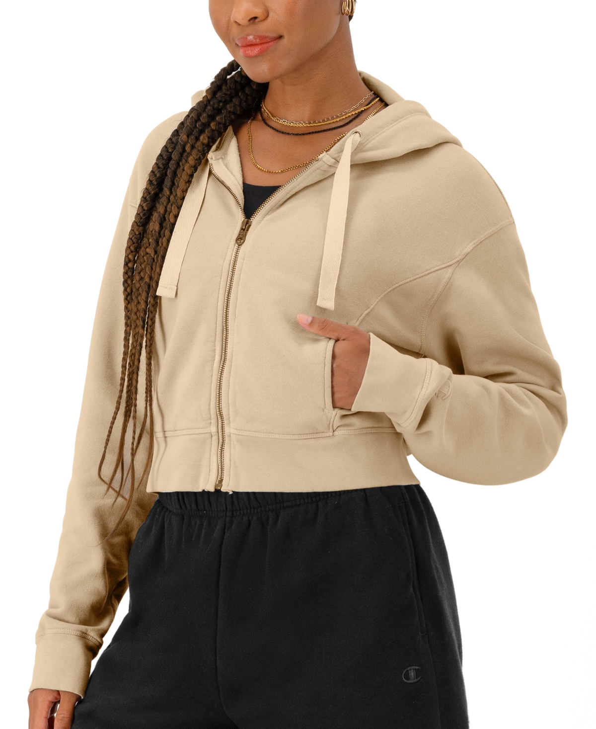 Champion Women's Vintage Wash Full-zip Hoodie In Champagne Frost