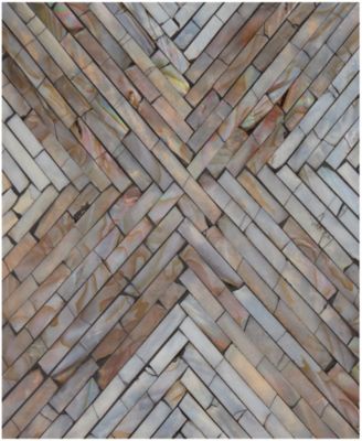 16" x 16" x 20" Mother of Pearl Geometric Linear Mosaic Pattern Hourglass Accent Table