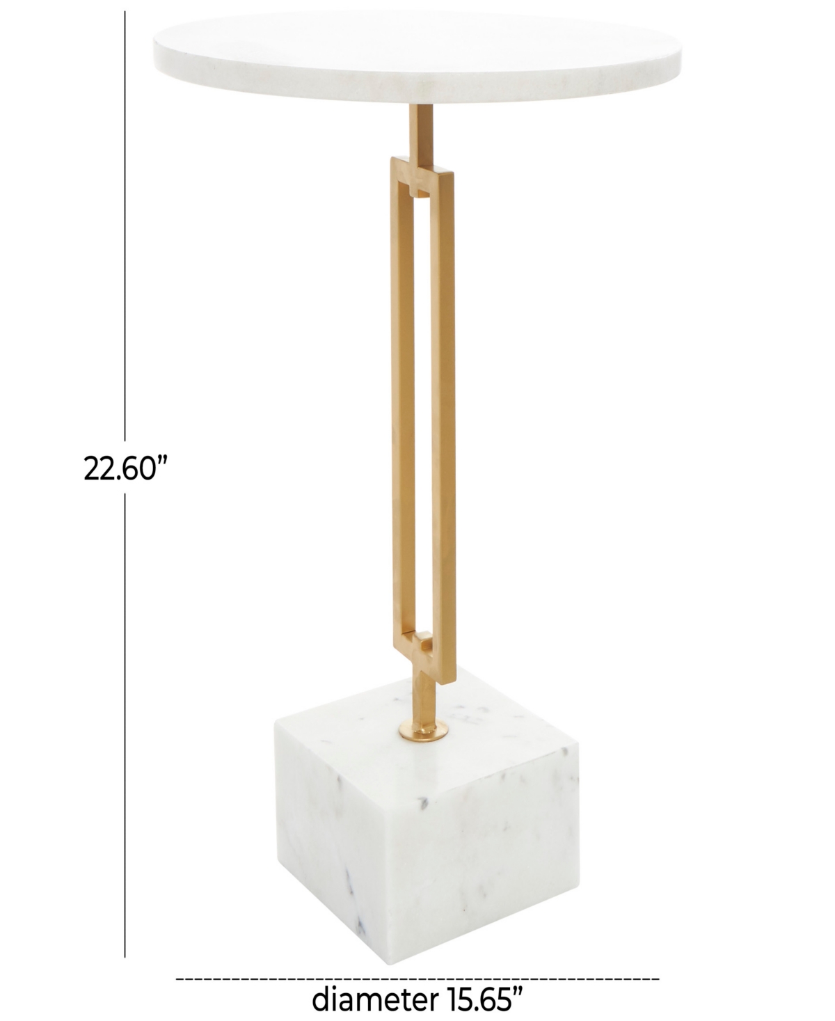 Shop Rosemary Lane 16" X 16" X 23" Marble Geometric Gold-tone Metal Rectangular Stand Accent Table In White