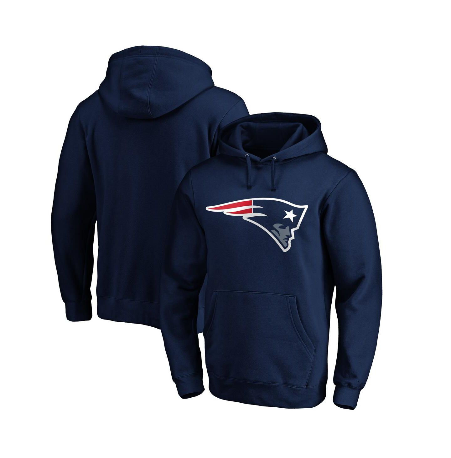 Мужское худи Fanatics Navy New England Patriots Primary Logo Fitted Pullover — фото 1
