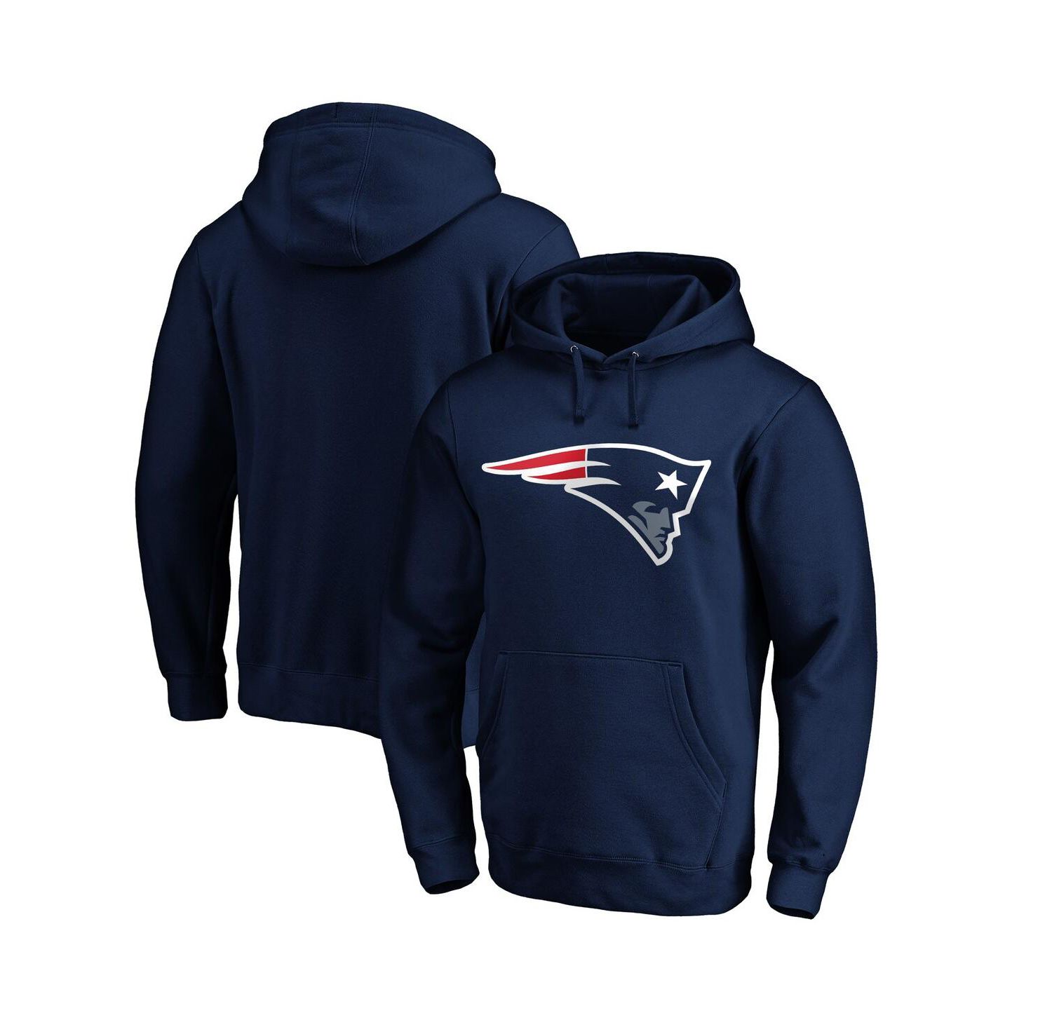 Men's Navy New England Patriots Primary Logo Fitted Pullover Hoodie