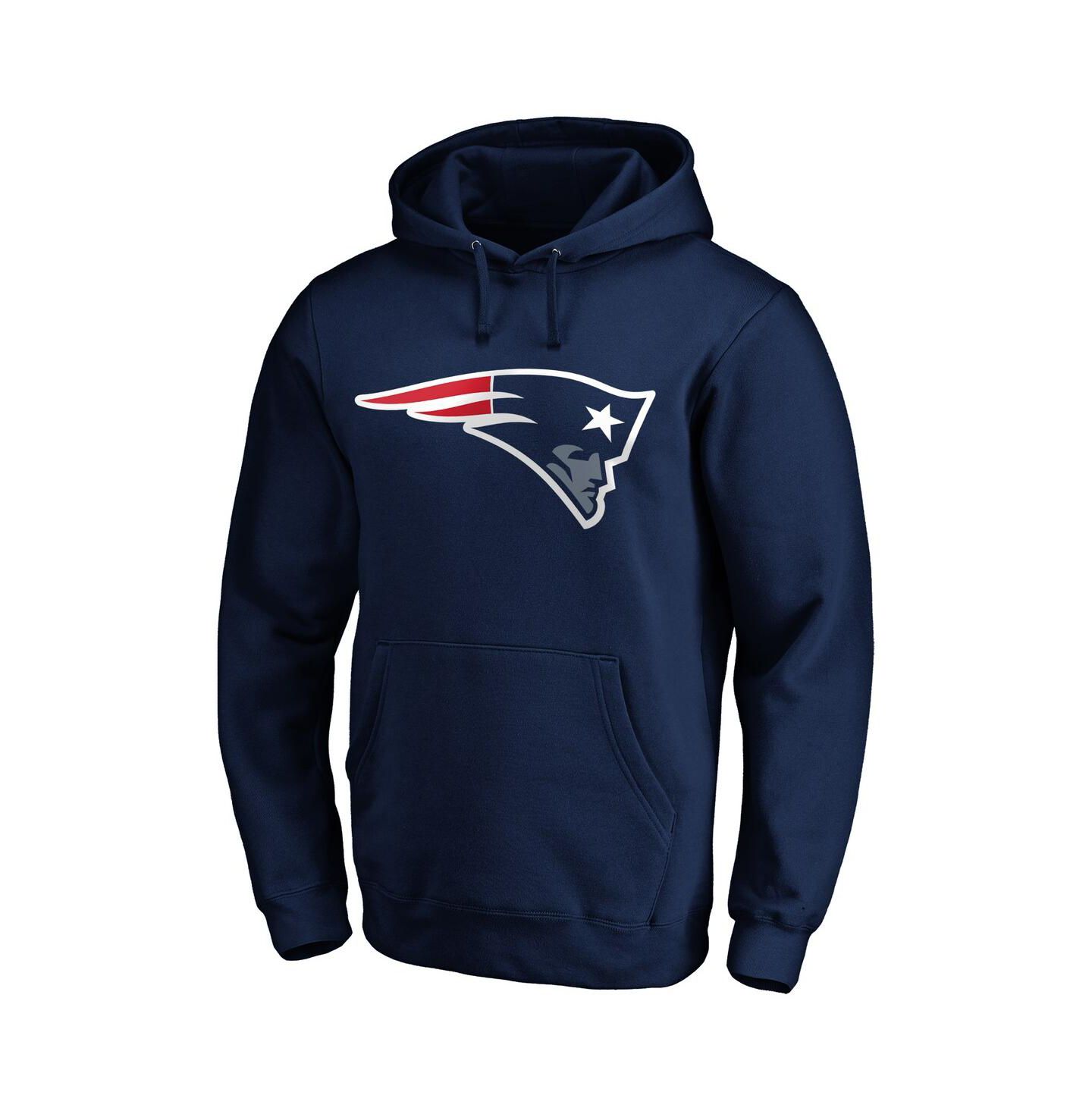 Мужское худи Fanatics Navy New England Patriots Primary Logo Fitted Pullover — фото 3