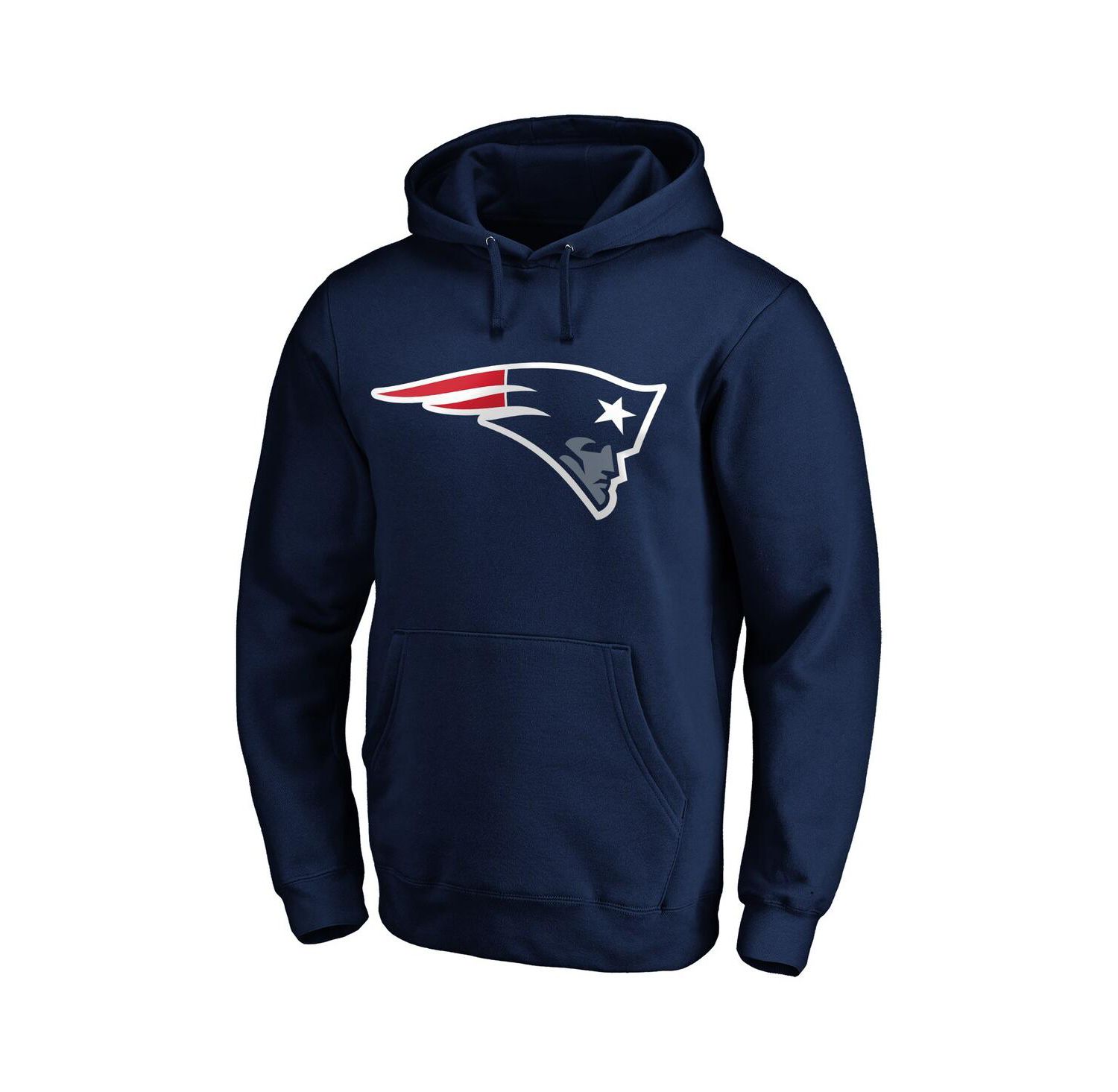 Men's Navy New England Patriots Primary Logo Fitted Pullover Hoodie