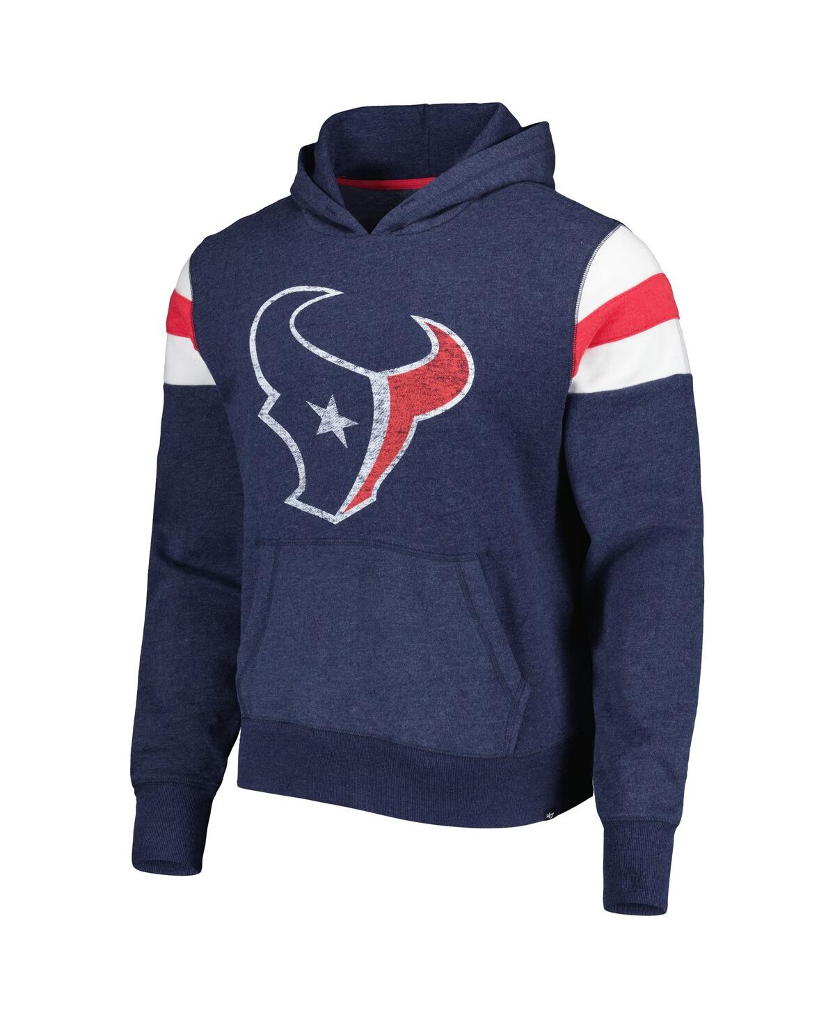 Men's '47 Brand HeatheredDistressed Houston Texans Premier Nico Pullover Hoodie - Navy
