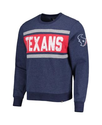 Men's Heather Navy Distressed Houston Texans Bypass Tribeca Pullover Sweatshirt