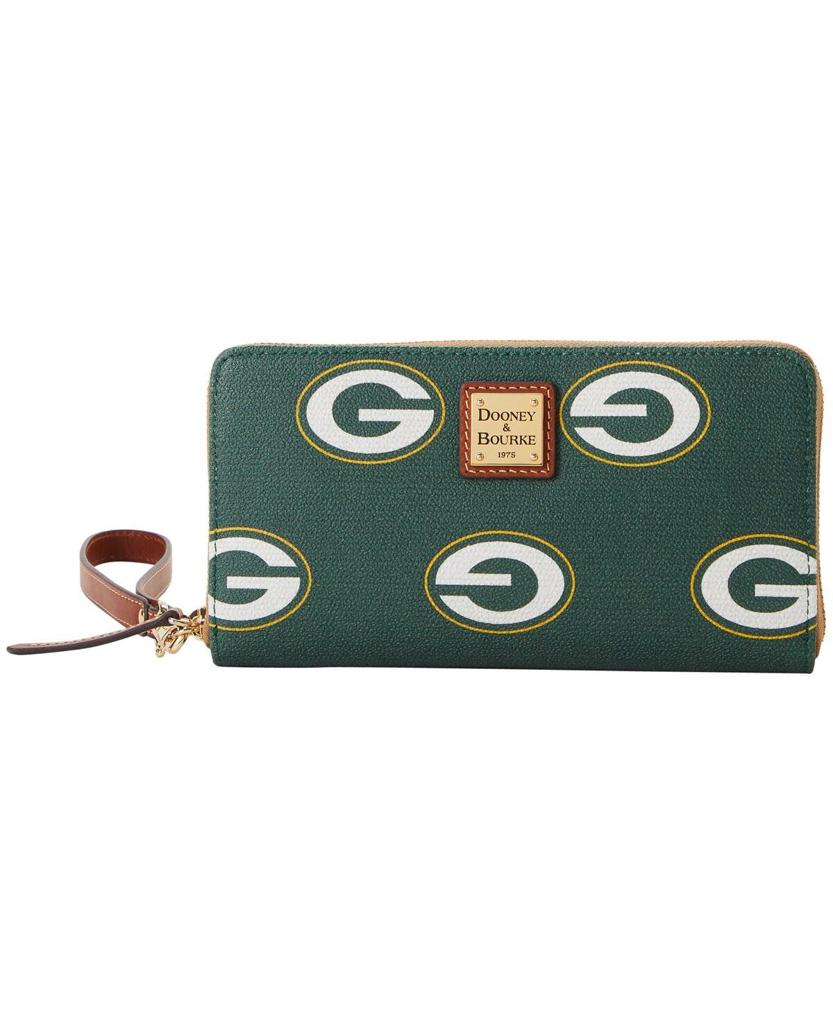 Dooney & Bourke Women's  Green Bay Packers Sporty Monogram Large Zip-around Wristlet