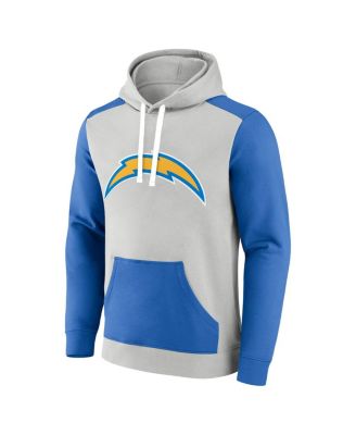 Men's Silver, Powder Blue Los Angeles Chargers Big and Tall Team Fleece Pullover Hoodie