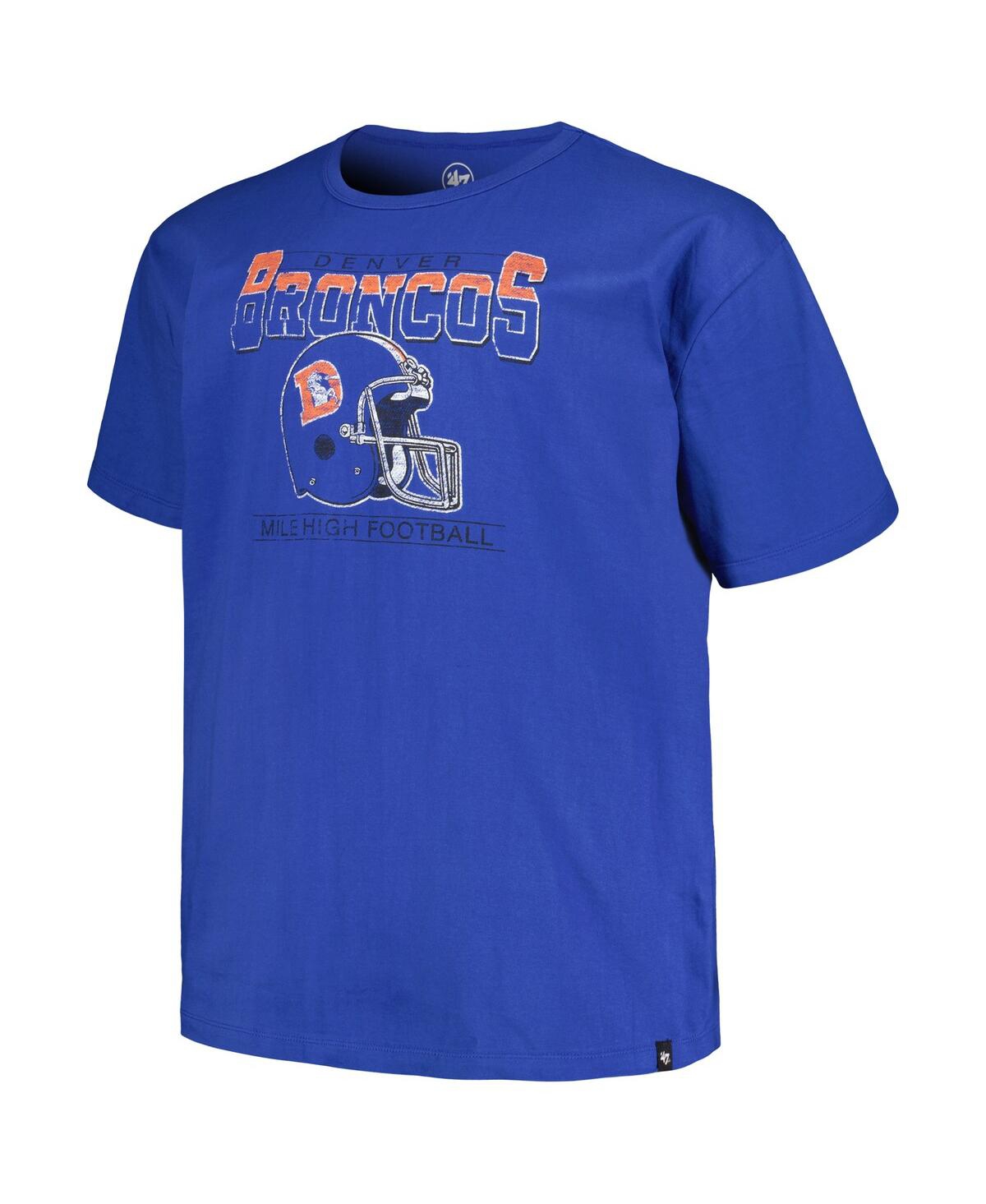 Shop 47 Brand Men's ' Royal Distressed Denver Broncos Big And Tall Time Lock Franklin T-shirt